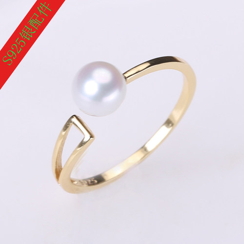 配件银光版戒指珍珠空托配饰品