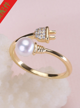 diy纯银珍珠饰品戒指托