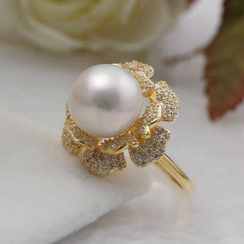 山茶花豪华戒指s925纯银精工韩版