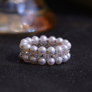 DIY珍珠s925纯银配件二排隔扣散珠隔珠隔片戒指项链手链通用串饰