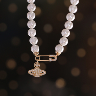 DIY配件S925银k金工艺西太后土星珍珠毛衣项链链锁扣手链扣配饰品