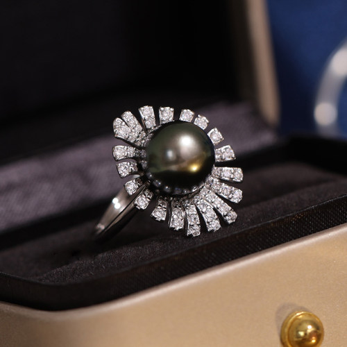 s925纯银胸花套装璀璨时尚戒指托