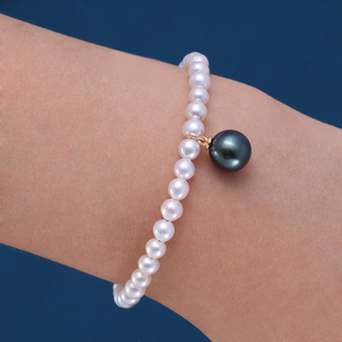 DIY珍珠配件s925纯银简约百搭一款多用手链吊坠珠盘空托女配饰品