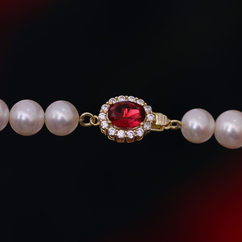 DIY配件S925纯银镶红锆石插片式珍珠项链扣手链扣锁扣手工配饰品,饰品/流行首饰/时尚饰品新,扣,淘宝优惠券,粉丝福利购,淘宝优惠卷