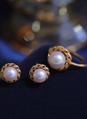 s925纯银时尚气质麻花二件套装