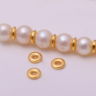 DIY珍珠配件s925纯银圆心隔珠隔片散珠项链手链毛衣链通用手串饰