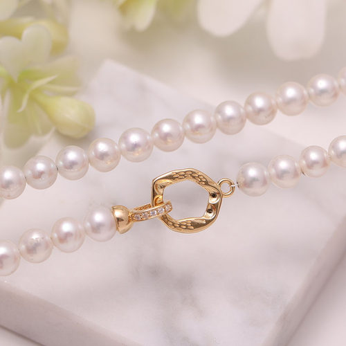 s925银日韩版褶皱立体项链手链扣