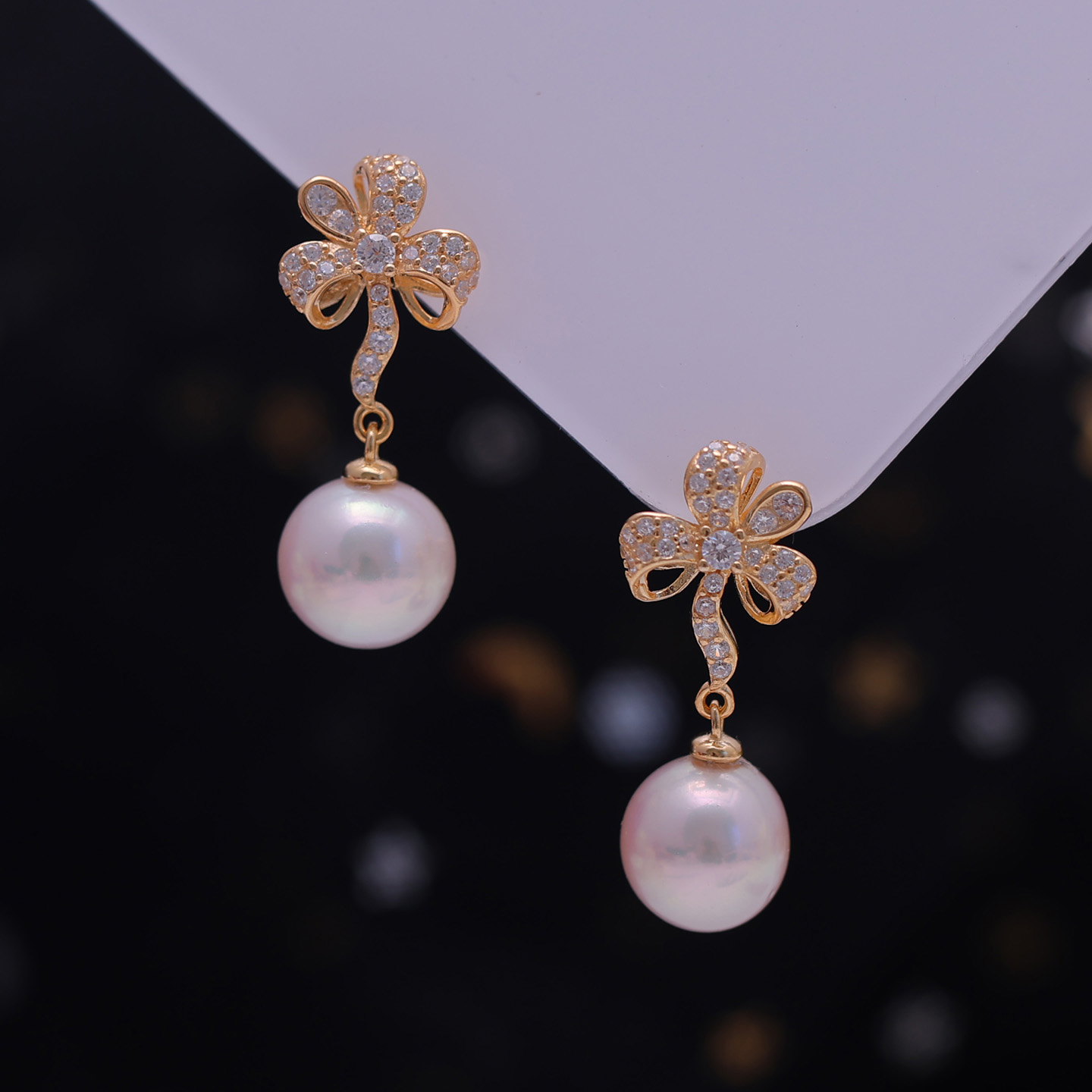 s925纯银韩式时尚气质花朵耳坠