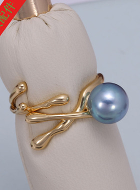 s925纯银时尚几何网红戒指托