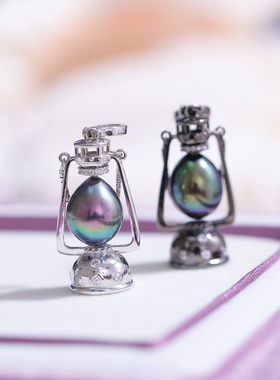 s925纯银精工夸张新款马灯煤油灯