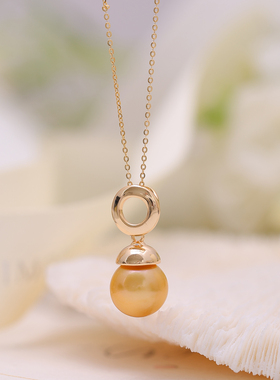 DIY珍珠配件s925纯银精致时尚气质吊坠项链坠项坠空托配10-14mm