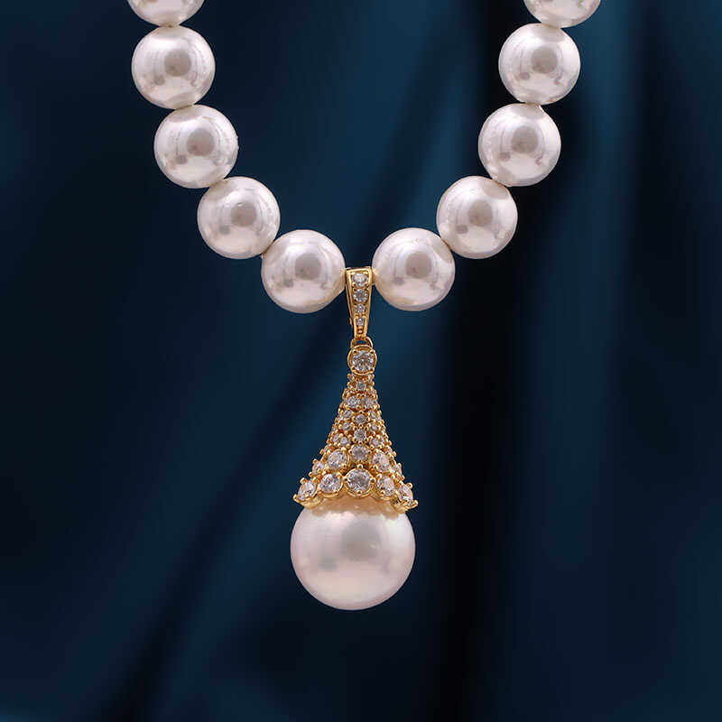 项链挂坠多功能s925纯银珍珠系列