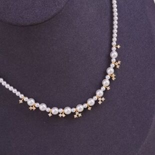 DIY珍珠配件s925纯银轻奢小众星星隔珠隔片项链手链毛衣链通用