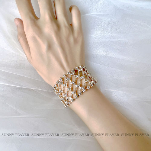 水钻奢华高档超仙金色婚礼手腕花
