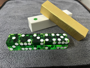 高档纯直角精准亚克力骰子19mm赌场桌游花旗骰透明绿(一条5粒)