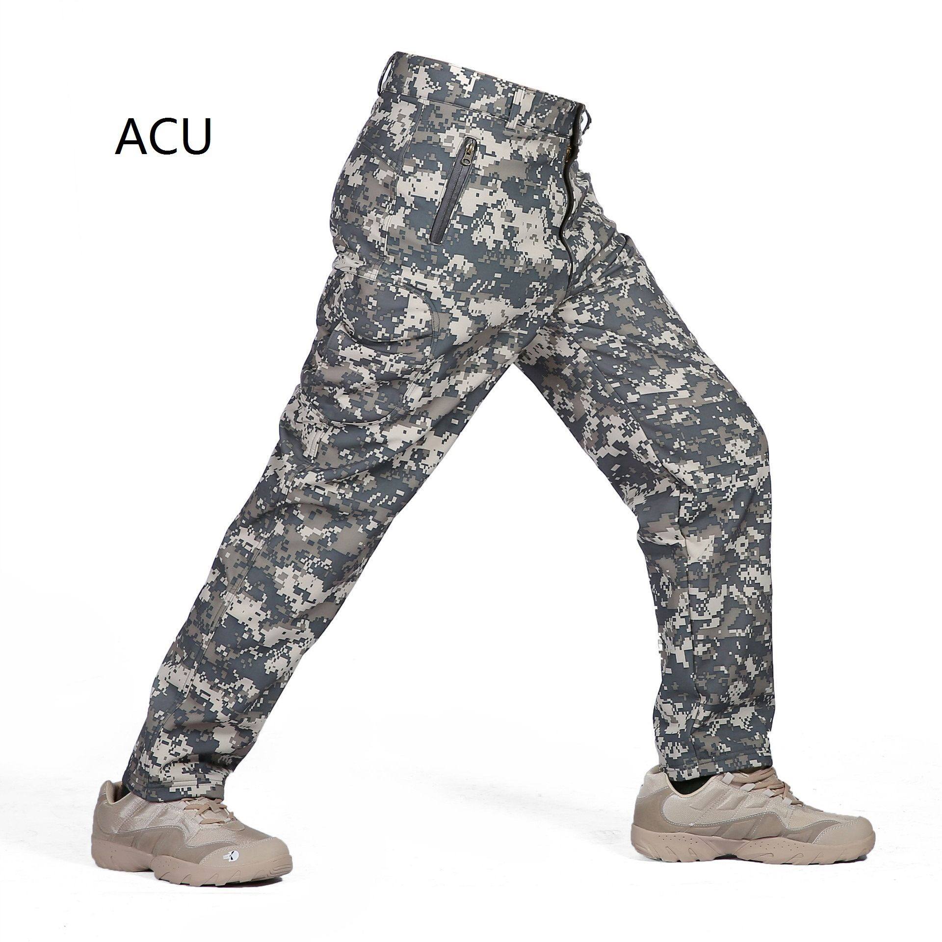 户外迷彩工装裤秋冬男运动战术裤三合一软壳抓绒裤防泼水冲锋裤子