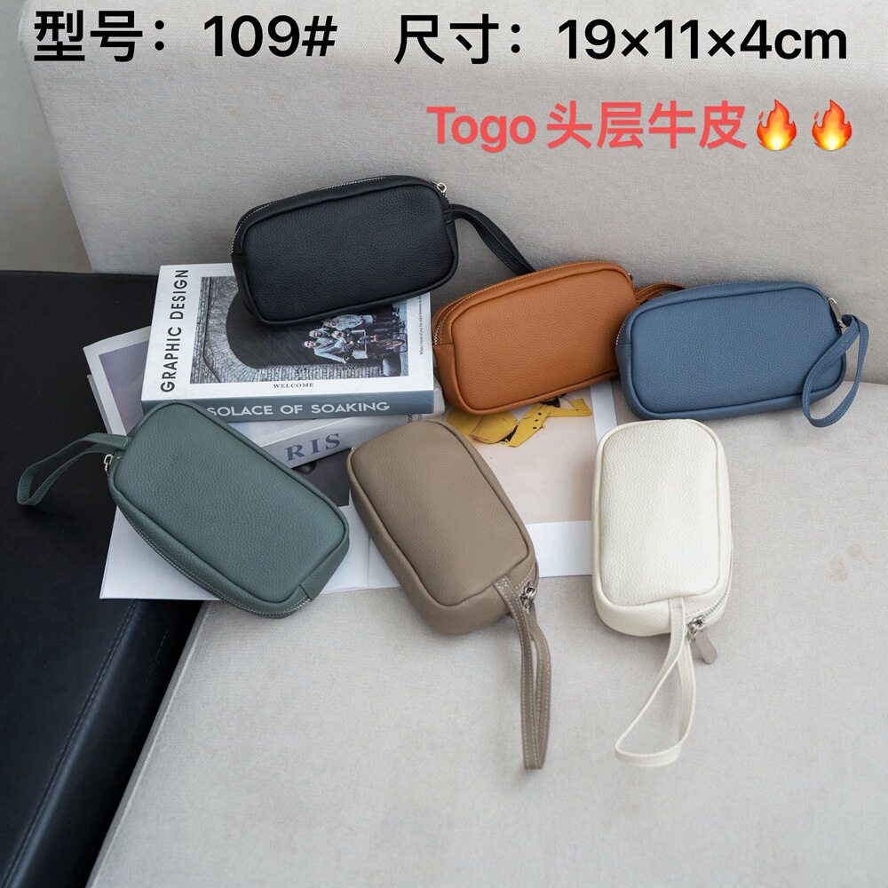 头层牛皮包手拿包简约时尚装手机