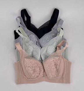 六月玫瑰6219薄棉被CD杯大胸显小全罩杯软钢圈侧收聚拢调整型文胸