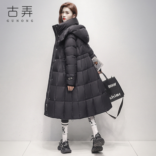 长款连帽羽绒服女2026冬季新款黑色过膝防寒保暖厚外套时尚百搭