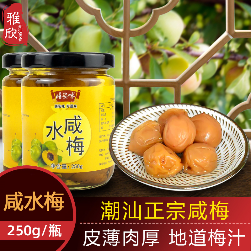 广东潮汕特产咸水梅 浸泡 酸梅酱汤汁青竹梅腌咸梅零食250g包邮