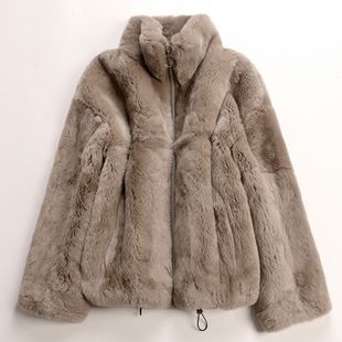 獭兔毛绒新款皮草外套女毛毛女士外套獭兔皮草獭兔毛皮草外套女