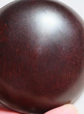 印度小叶紫檀老料 玻璃底 纹理细盘出会绝对镜面 6.4*3.1cm 56.7g