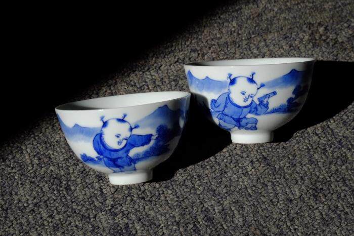 老贵和祥 景德窑贵和祥 珍藏款 贵和祥窑珍藏 人物 大头娃娃一对