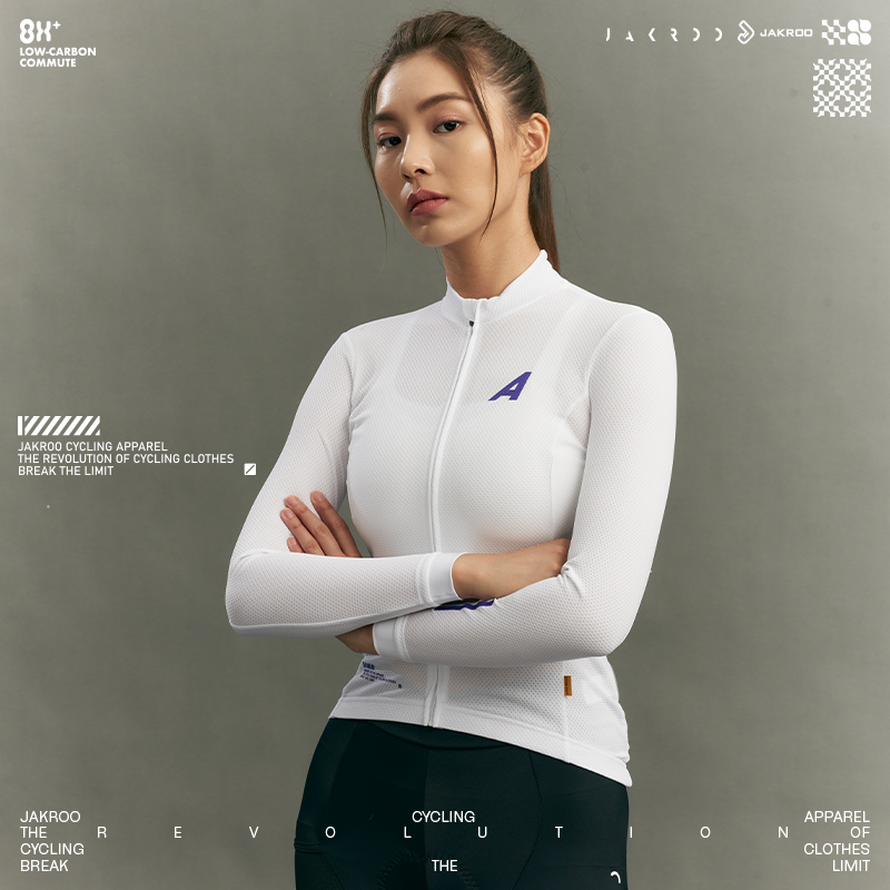 捷酷春秋新款 A+女士长袖骑行服 透气排汗修身自行车户外装备上衣