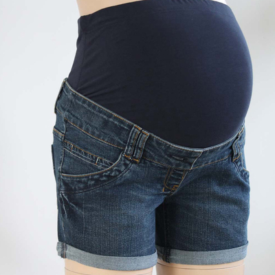 欧美风孕妇托腹牛仔短裤加肥加大特大孕妇牛仔短裤C606