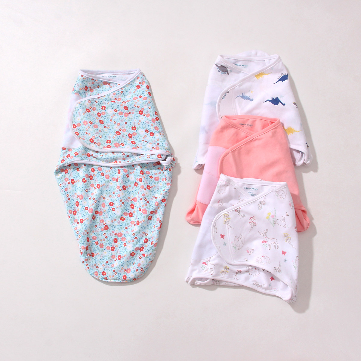 出口款春夏新生儿蜡烛包巾婴儿防惊跳襁褓巾针织棉下开拉链