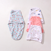 出口款 春夏新生儿蜡烛包巾婴儿防惊跳襁褓巾针织棉下开拉链