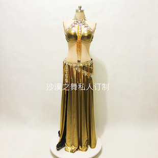 肚皮舞鼓舞演出服两用表演服沙漠之舞量身定做定制订制套装古铜金