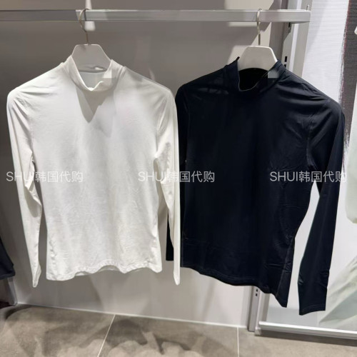 SHUI韩国直邮秋冬折扣男女半高领修身薄绒T恤长袖上衣SQ423TCOO1