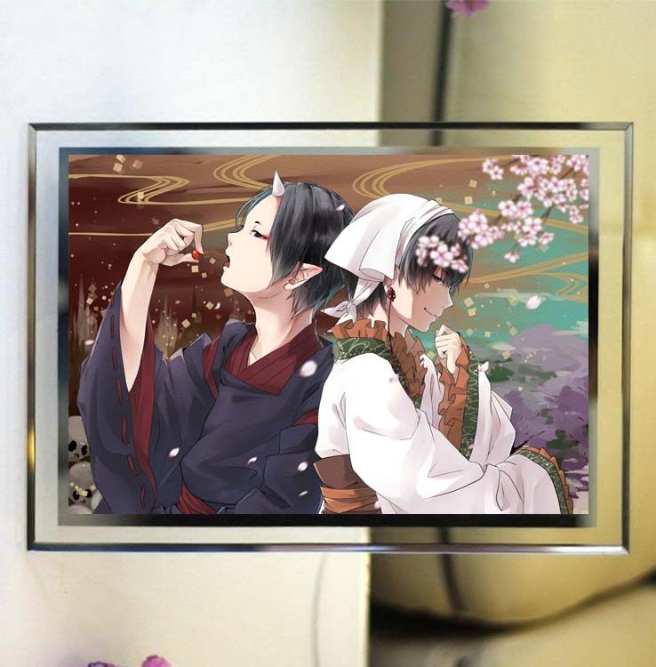 鬼灯的冷彻/白泽/唐瓜/猫好好水晶相框玻璃摆台照片定制动漫周边