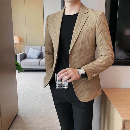 修身通勤男款约会男士上班秋季男装轻熟风西装外套休闲休闲场合