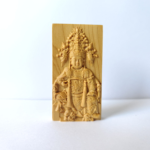 吴府王爷千岁神像牌子崖柏木雕五府王爷公挂件定制祥瑞平安无事牌