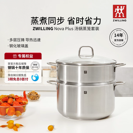 德国双立人304不锈钢汤锅蒸笼厨房家用蒸锅蒸格炖锅Nova plus套装