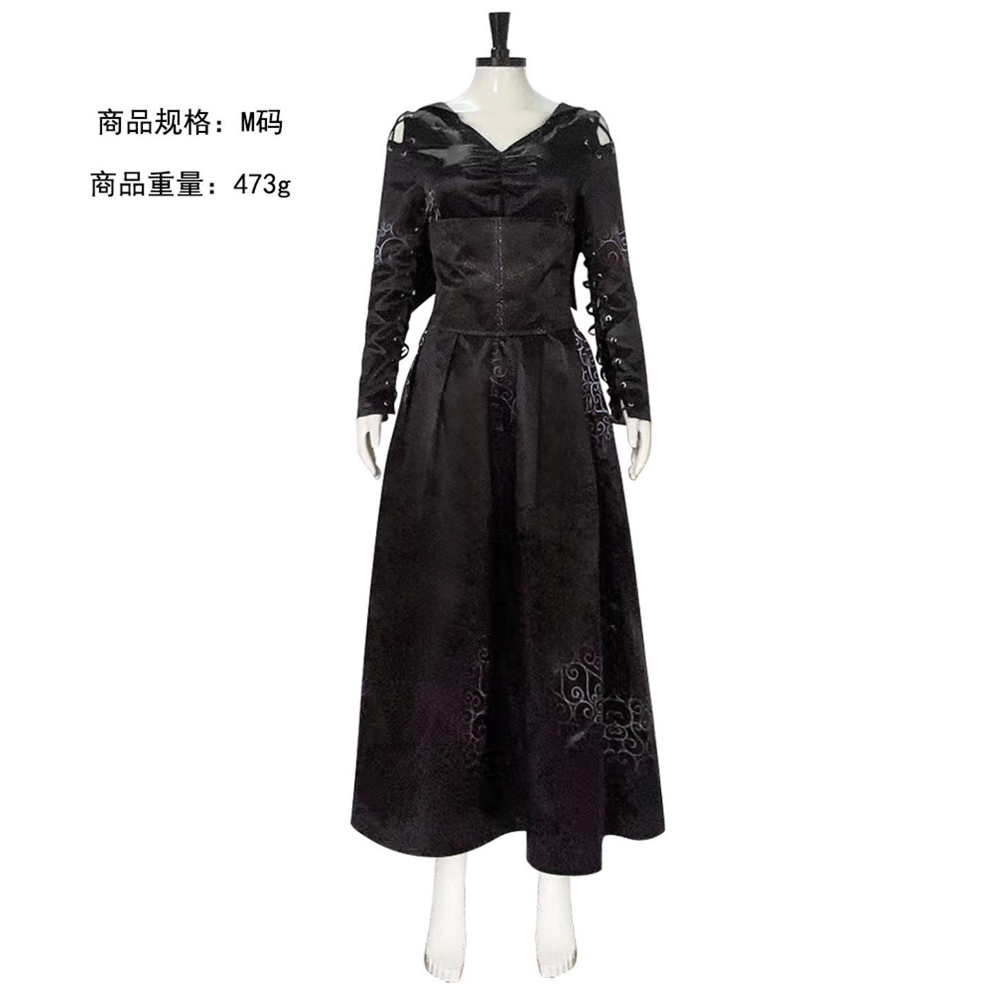 贝拉特里克斯·莱斯特兰奇cos服 万圣节哈莉伯特黑女巫食死徒裙子