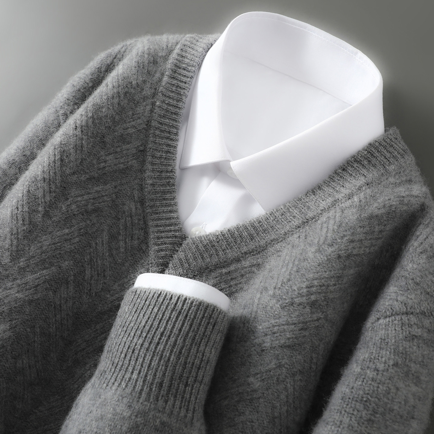 秋冬新款100%纯羊毛衫男V领提花加厚菱形打底毛衣宽松针织羊绒衫,男装,针织衫/毛衣,淘宝优惠券,粉丝福利购,淘宝优惠卷