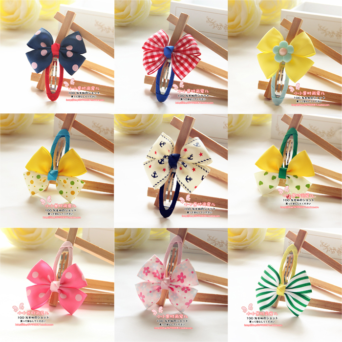 BB夾韓單兒童發飾韓版女童頭飾緞帶蝴蝶結寶寶發夾邊夾劉海夾單個
