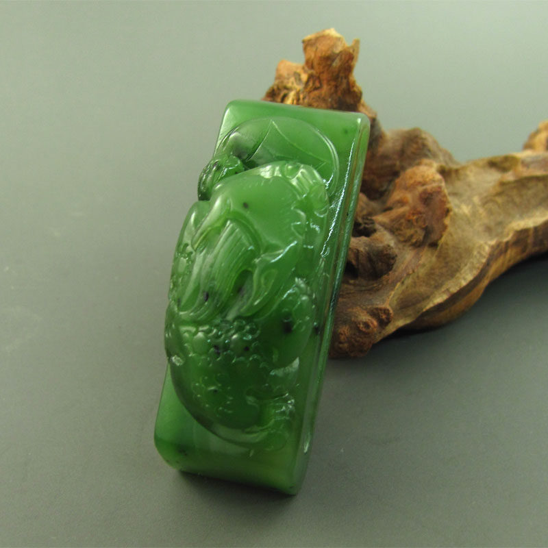 正品和田玉碧玉腰扣天然玉石皮带扣金蟾腰挂件招财男士腰佩送鉴定