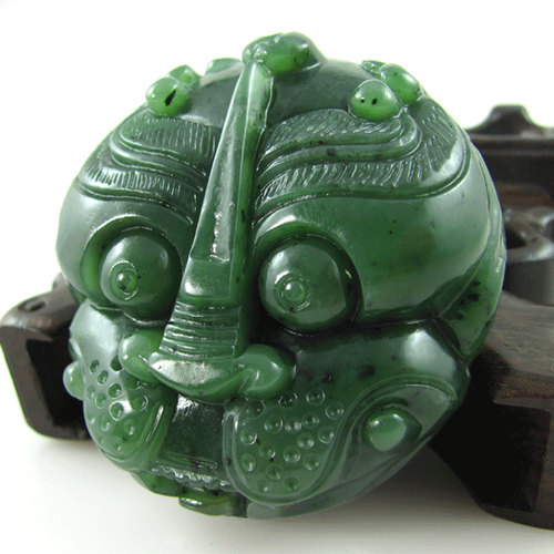 新疆和田玉皮带扣碧玉鬼王腰牌