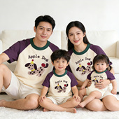 全家福拍照亲子装 t恤一家三口2026小狗婴儿百天周岁母女母子全家