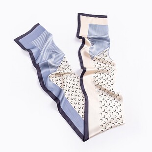 长条丝巾女夏季 真丝发带100%桑蚕丝绑发小飘带 2026新款