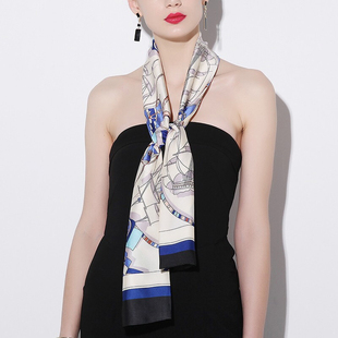 百搭围巾 护颈飘带领巾搭配衬衫 上海故事长条丝巾女2025新款 秋冬季