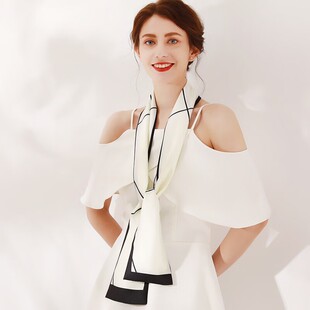 上海故事长条小丝巾女2025新款发带腰带护颈飘带高级感百搭领巾