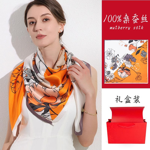 上海故事丝巾妈妈女杭州丝绸桑蚕丝方巾送妈妈生日礼物教师节礼物