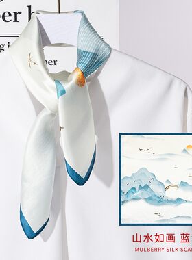 上海故事真丝丝巾系脖女2026新款春季薄款高级感韩系小方巾配饰