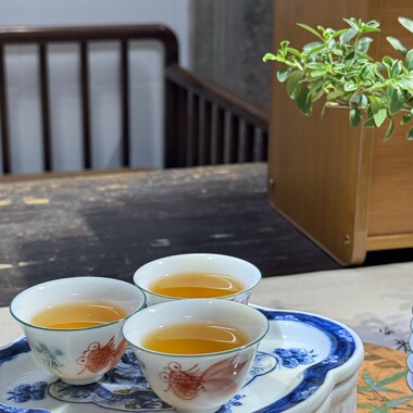 30cc金鱼铃铛杯高温釉下彩品茗杯若深珍藏功夫茶杯潮汕手绘若深瓯