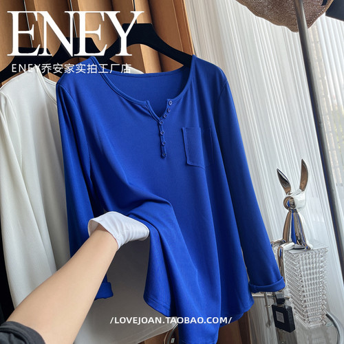 欧货批发七扣长袖宽松t恤